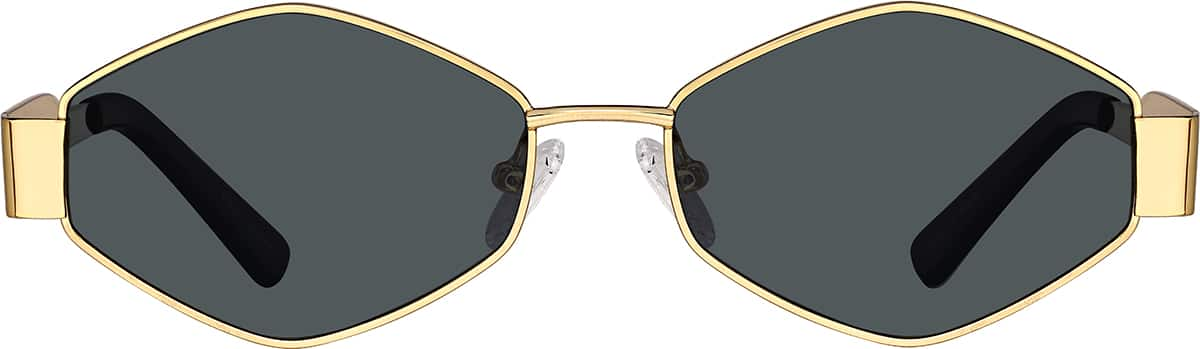 Front view of Geometric Sunglasses T04101412 in Gold