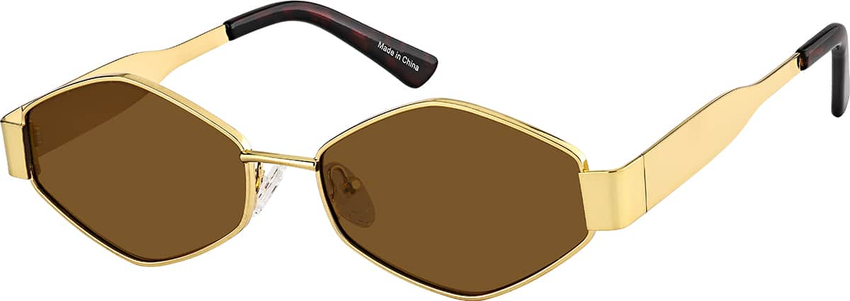 Angle view of Geometric Sunglasses T04101415 in Gold