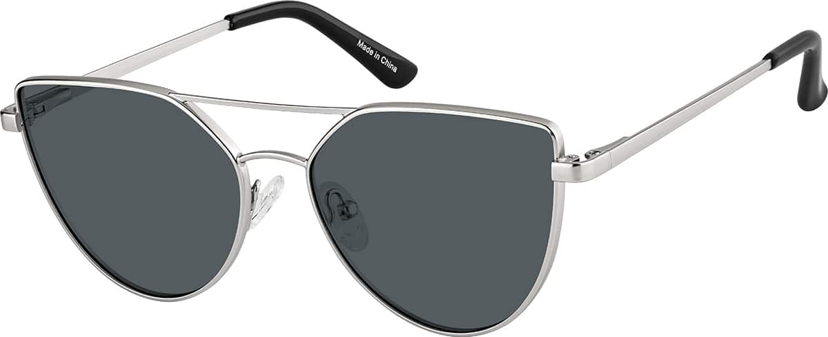 Angle view of Cat-Eye Sunglasses T04121112 in Silver