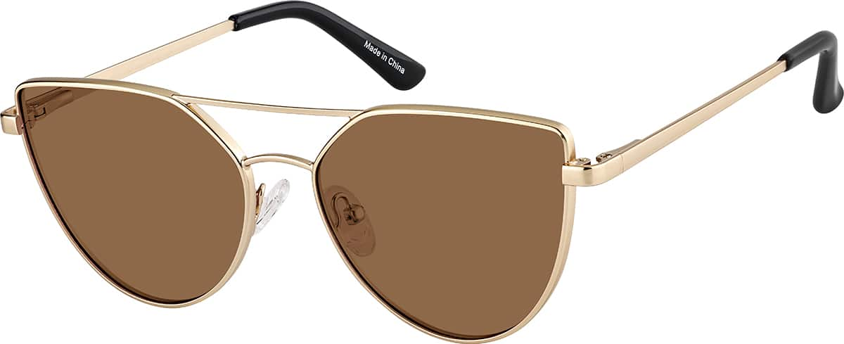 Angle view of Cat-Eye Sunglasses T04121415 in Gold