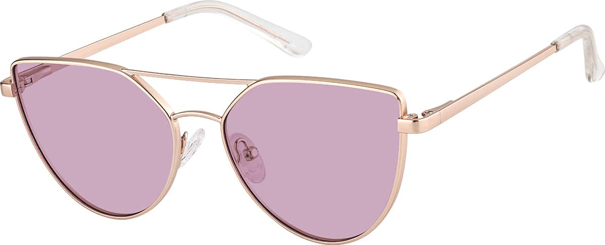 Angle view of Cat-Eye Sunglasses T04121919 in Rose Gold