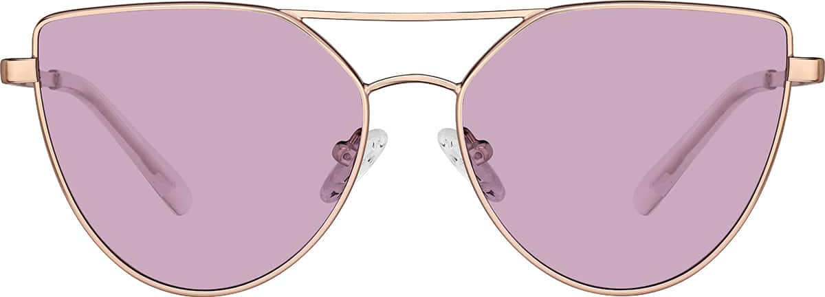 Front view of Cat-Eye Sunglasses T04121919 in Rose Gold