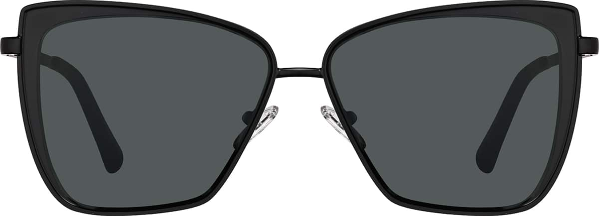 Front view of Cat-Eye Sunglasses T04132111 in Black