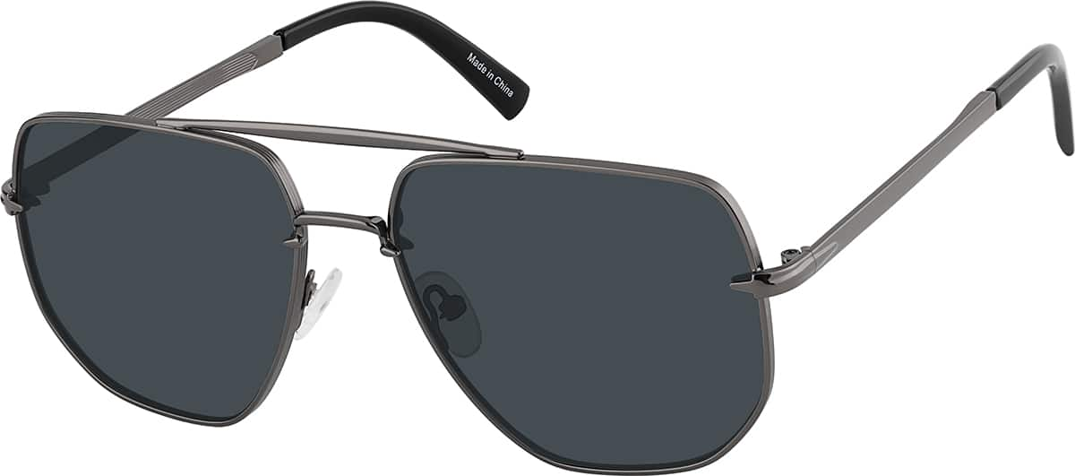 Angle view of Aviator Polarized Sunglasses T04511212 in Gray