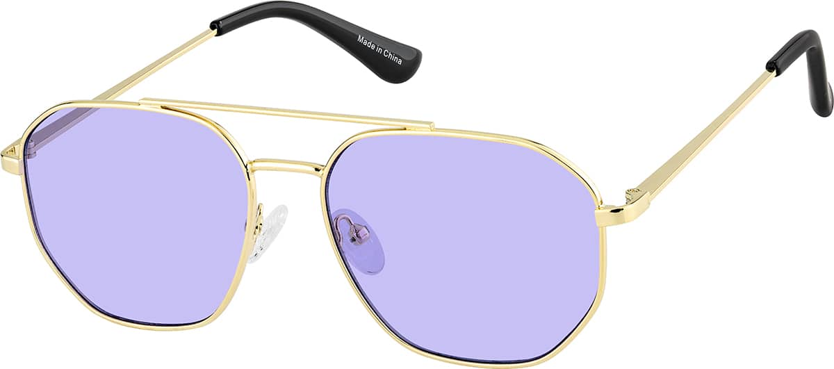 Angle view of Aviator Sunglasses T04531417 in Gold