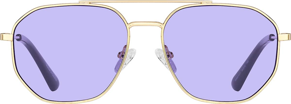 Front view of Aviator Sunglasses T04531417 in Gold