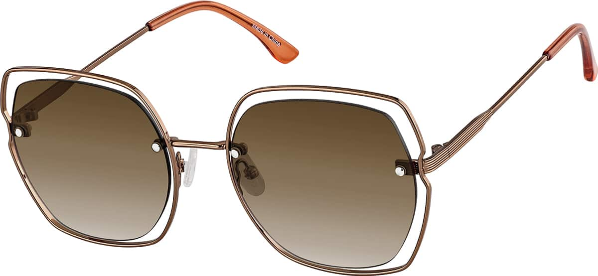 Angle view of Square Sunglasses T04541515 in Brown