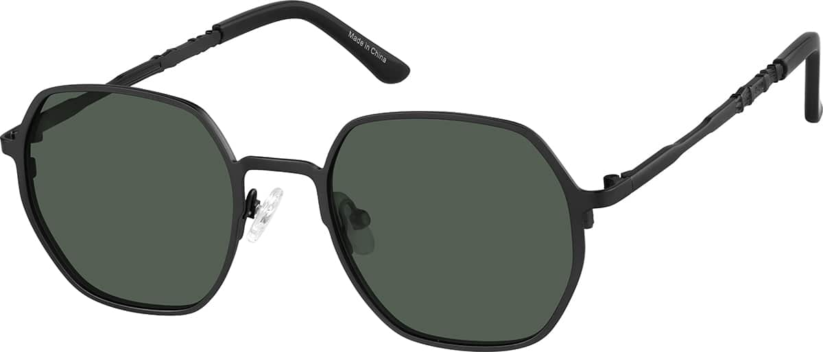 Angle view of Geometric Sunglasses T04552112 in Black