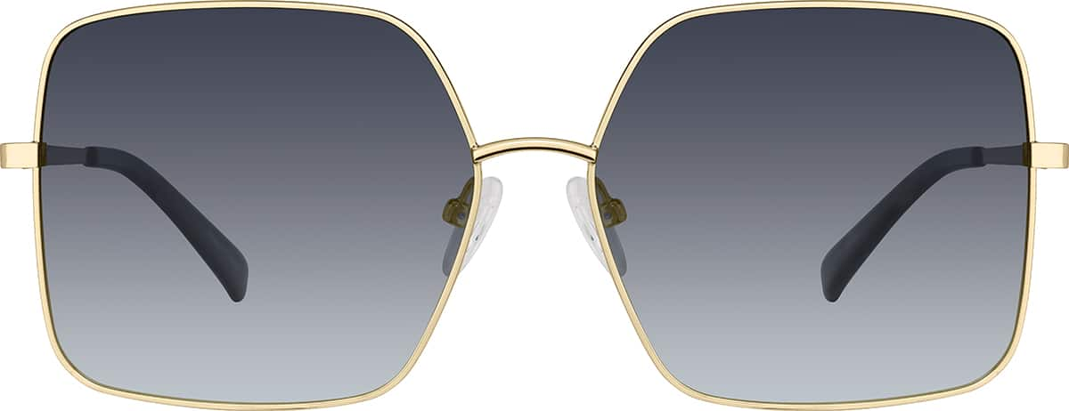 Front view of Square Sunglasses T04601417 in Gold