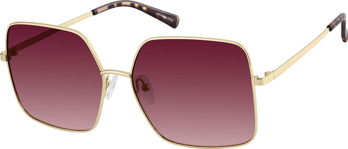 Angle view of Square Sunglasses T04601418 in Gold