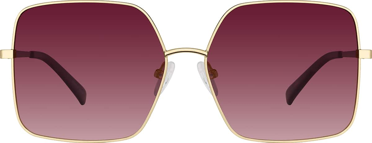 Front view of Square Sunglasses T04601418 in Gold