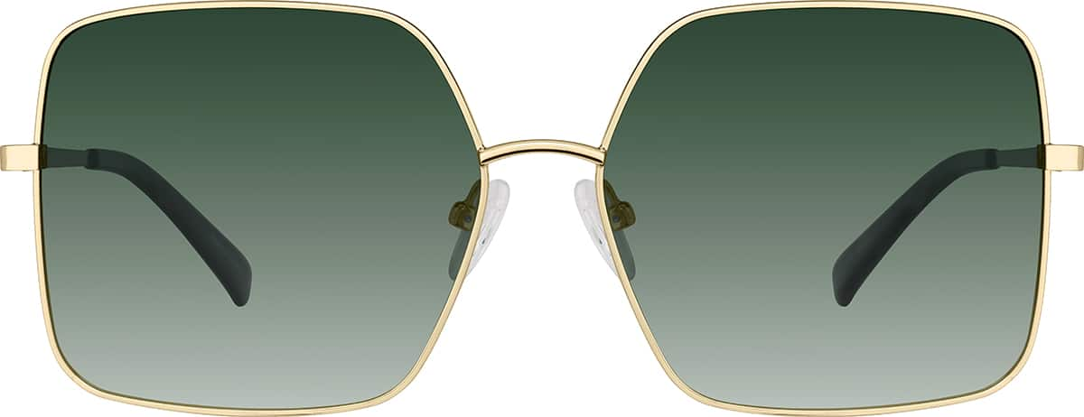 Front view of Square Sunglasses T04601424 in Gold