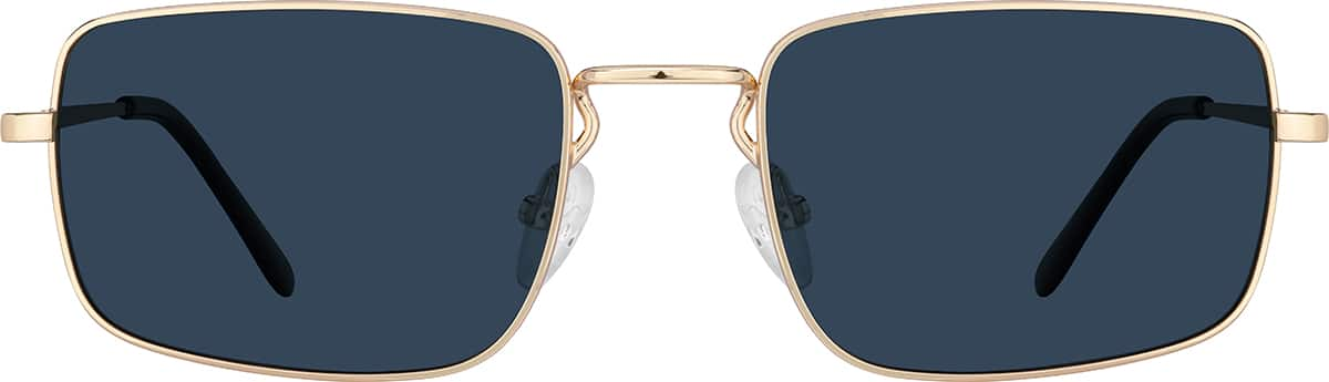 Front view of Rectangle Sunglasses T04611416 in Gold