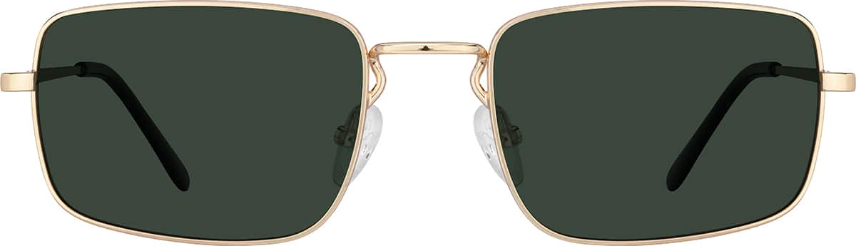 Front view of Rectangle Sunglasses T04611424 in Gold