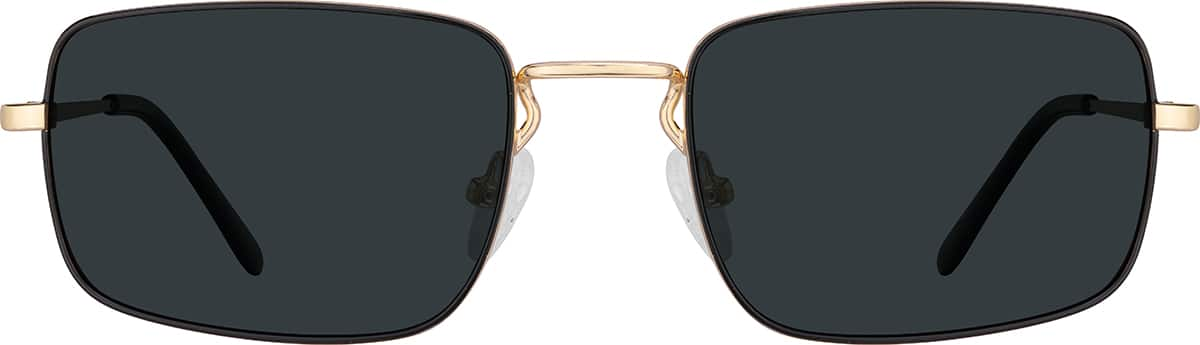 Front view of Rectangle Sunglasses T04612112 in Black