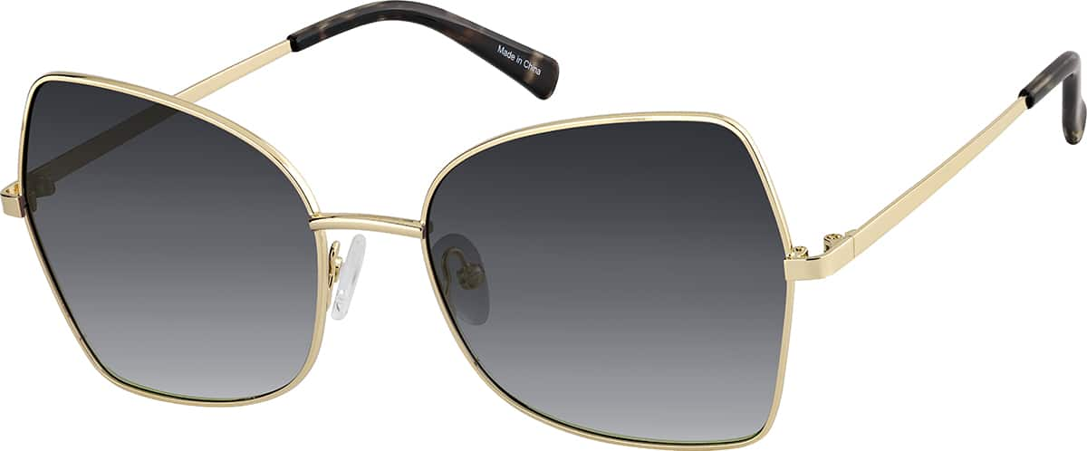 Angle view of Geometric Sunglasses T04621412 in Gold