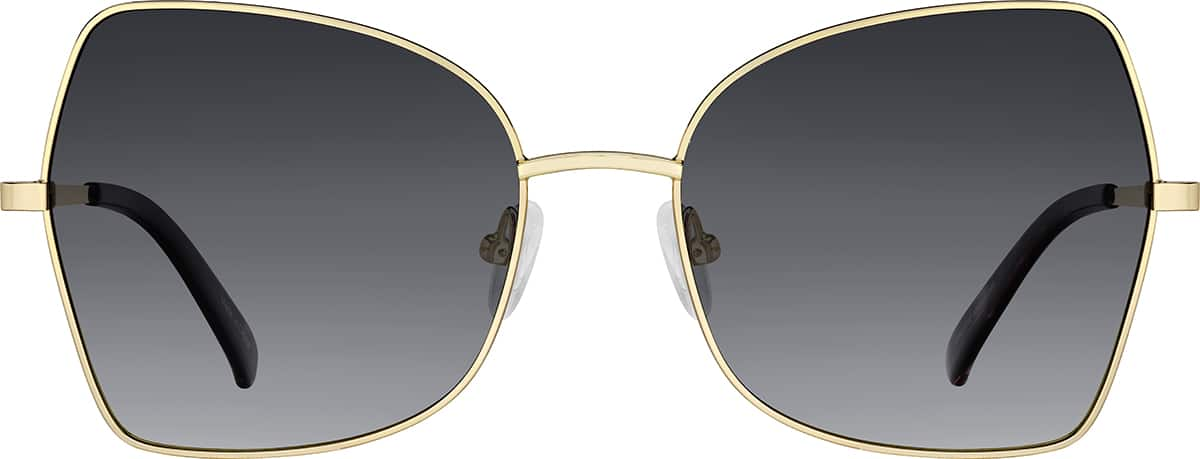 Front view of Geometric Sunglasses T04621412 in Gold