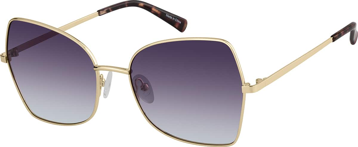 Angle view of Geometric Sunglasses T04621417 in Gold