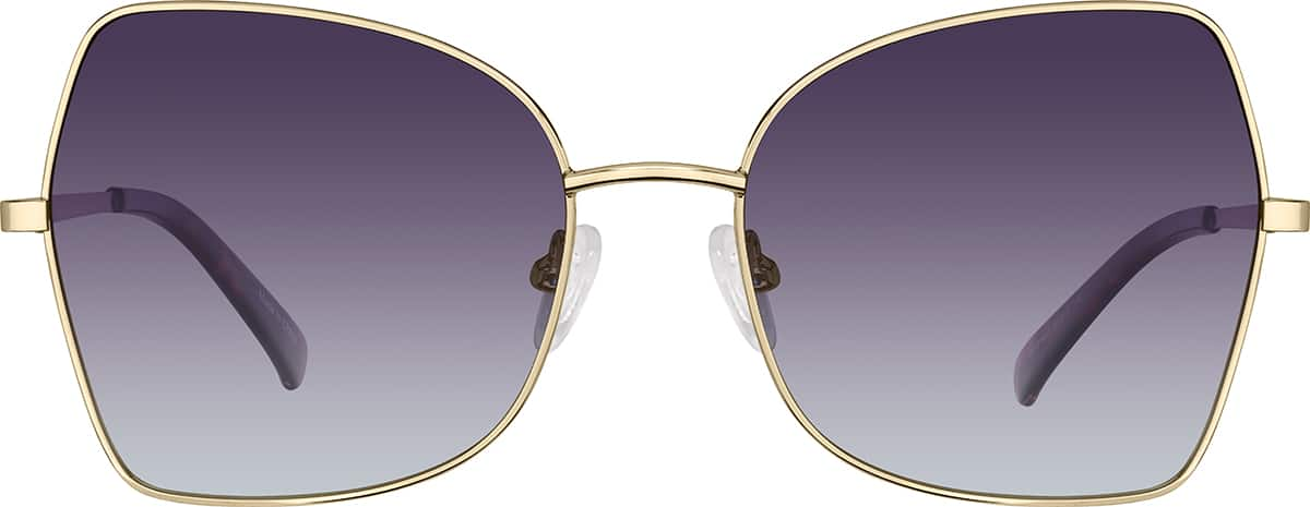 Front view of Geometric Sunglasses T04621417 in Gold