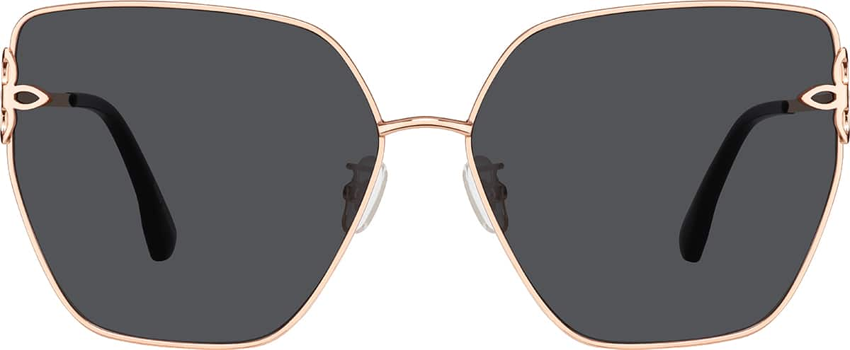 Front view of Square Sunglasses T04651412 in Gold