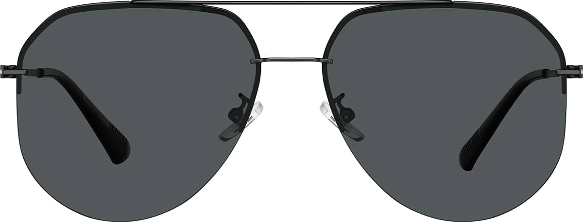 Front view of Aviator Sunglasses T04672112 in Black