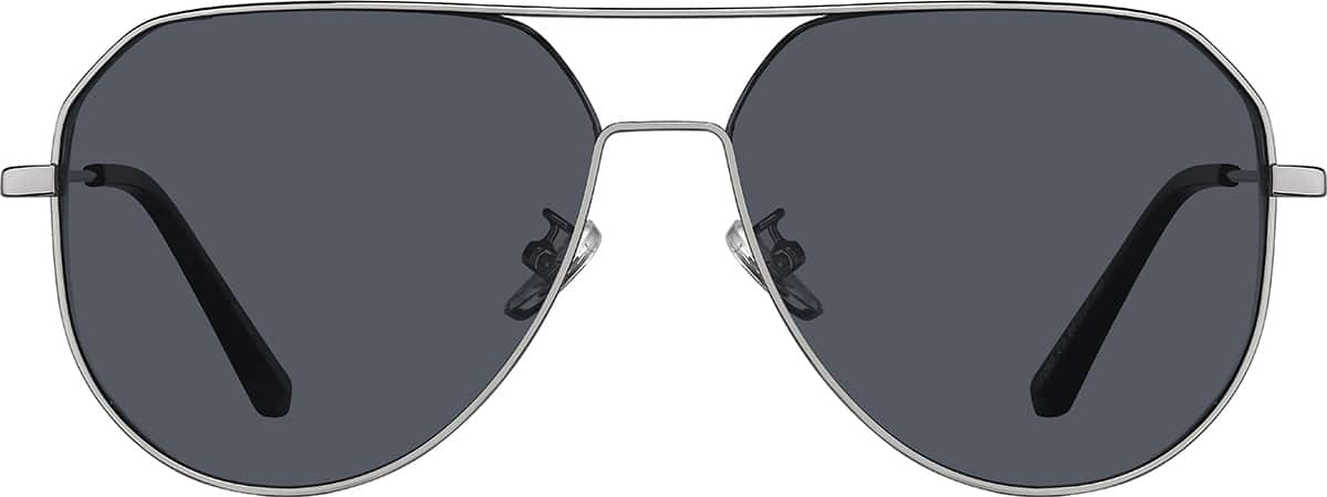 Front view of Aviator Sunglasses T04681116 in Silver