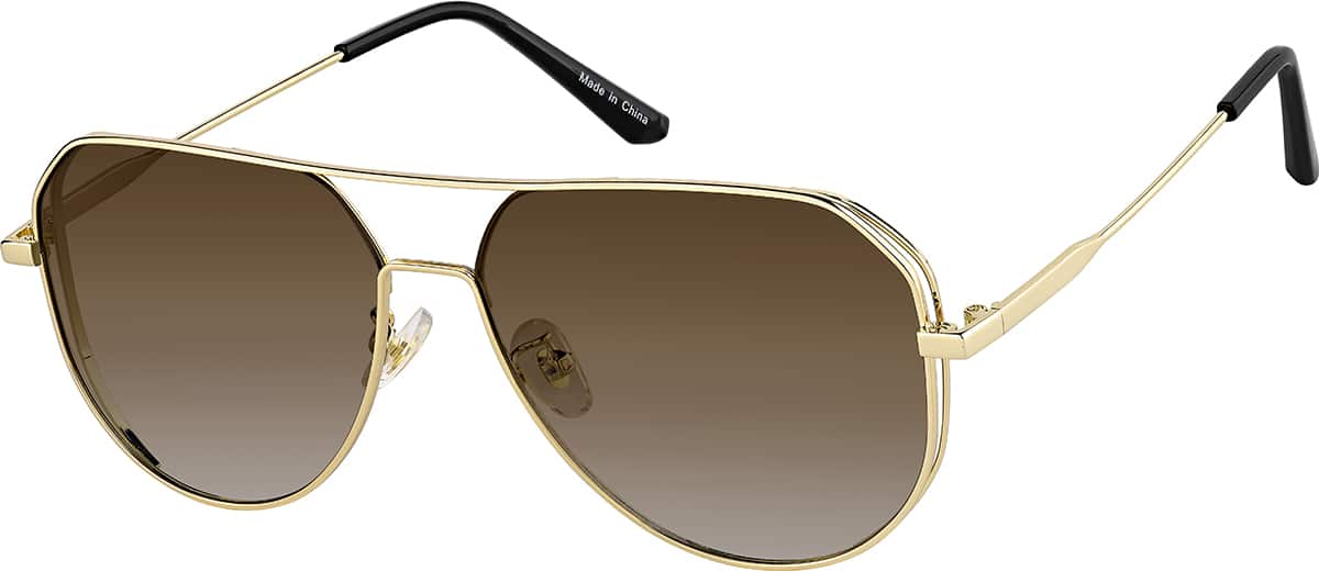 Angle view of Aviator Sunglasses T04681415 in Gold