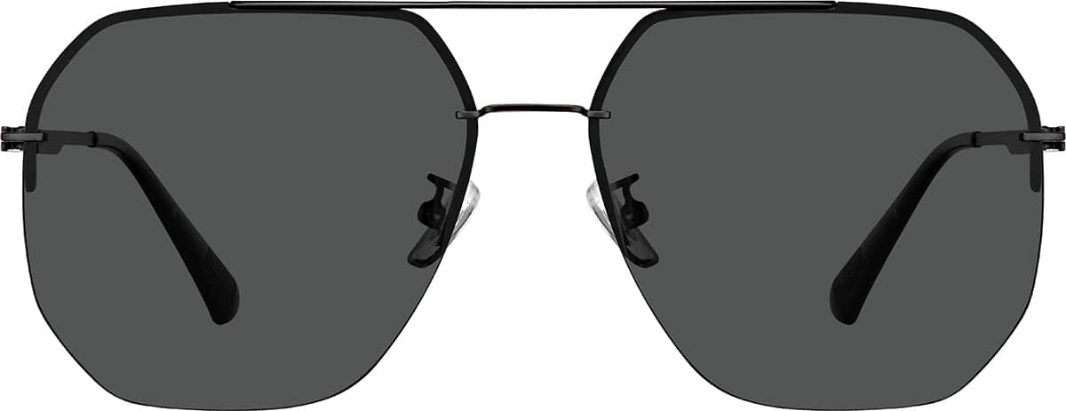 Front view of Aviator Sunglasses T04692112 in Black