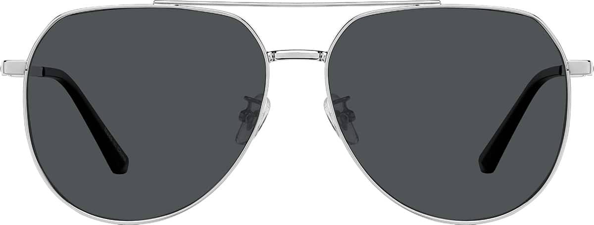 Front view of Aviator Sunglasses T04701112 in Silver