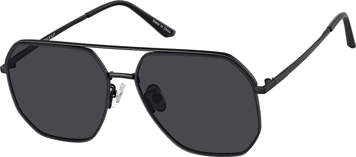 Angle view of Aviator Sunglasses T04712112 in Black