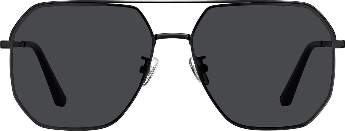 Front view of Aviator Sunglasses T04712112 in Black