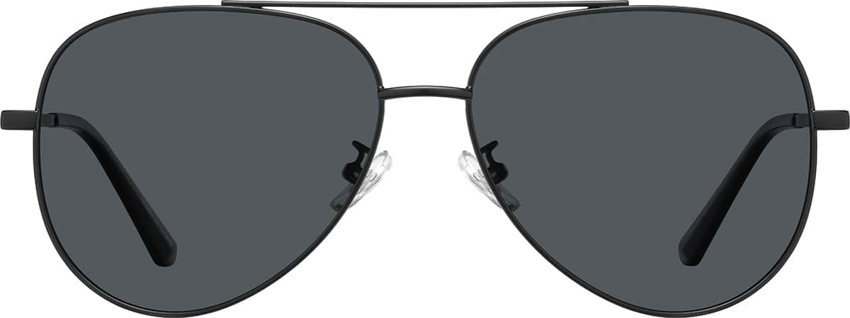 Front view of Aviator Sunglasses T04722112 in Black