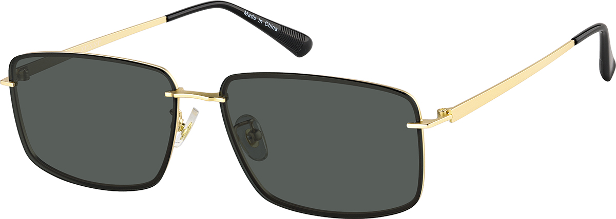 Zenni Men's Sunglasses Gold Stainless Steel Full Rim Frame