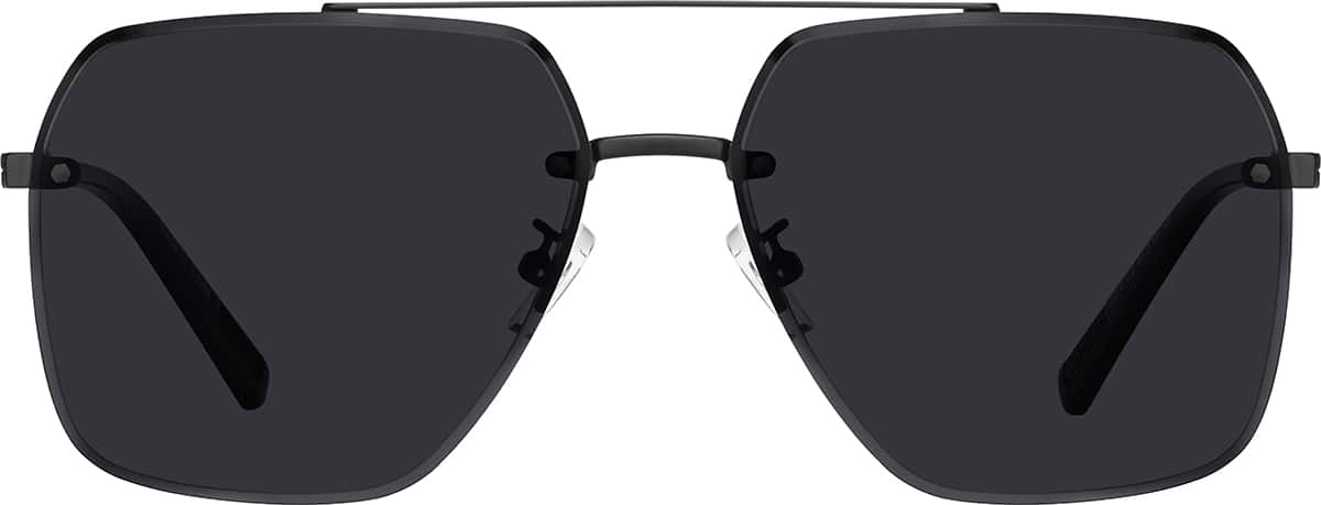 Front view of Aviator Sunglasses T04762112 in Black