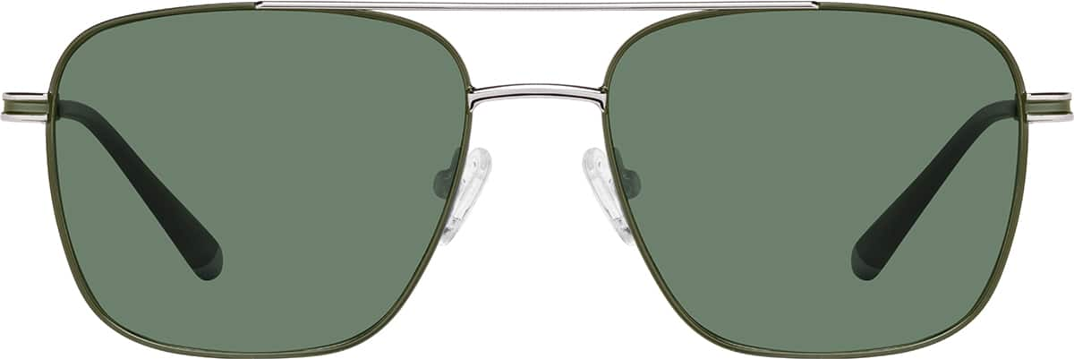 Front view of Aviator Sunglasses T04802124 in Green