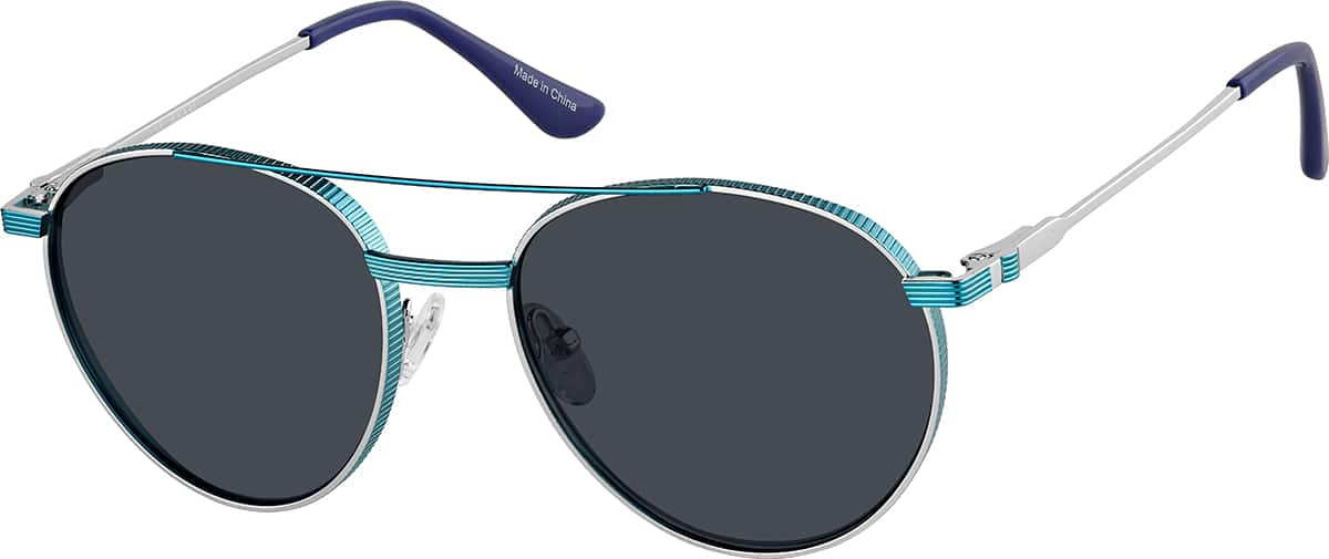 Angle view of Aviator Sunglasses T04811612 in Blue