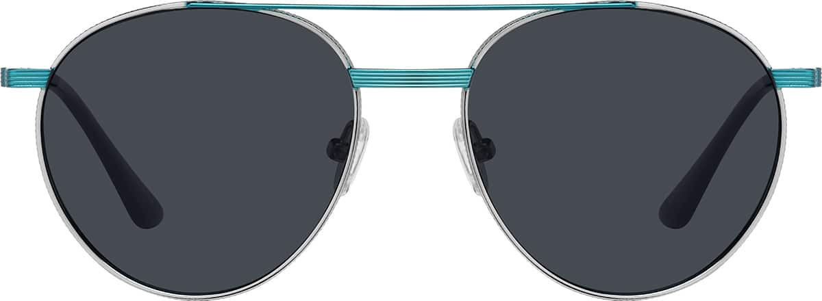 Front view of Aviator Sunglasses T04811612 in Blue