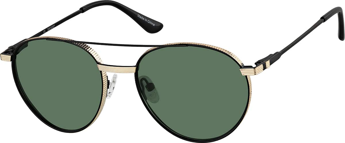 Angle view of Aviator Sunglasses T04812112 in Black