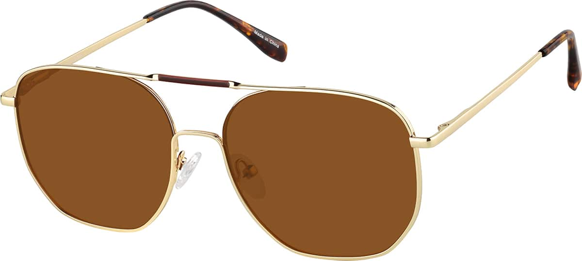 Angle view of Aviator Sunglasses T04821415 in Gold