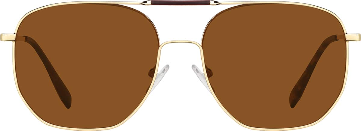 Front view of Aviator Sunglasses T04821415 in Gold