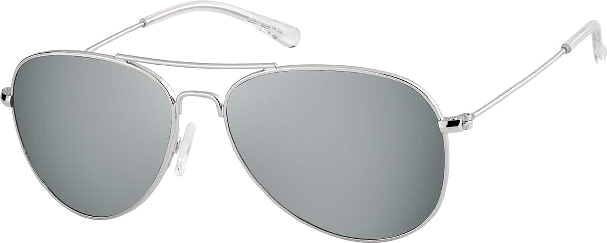 Angle view of Kids' Aviator Sunglasses T04861112 in Silver