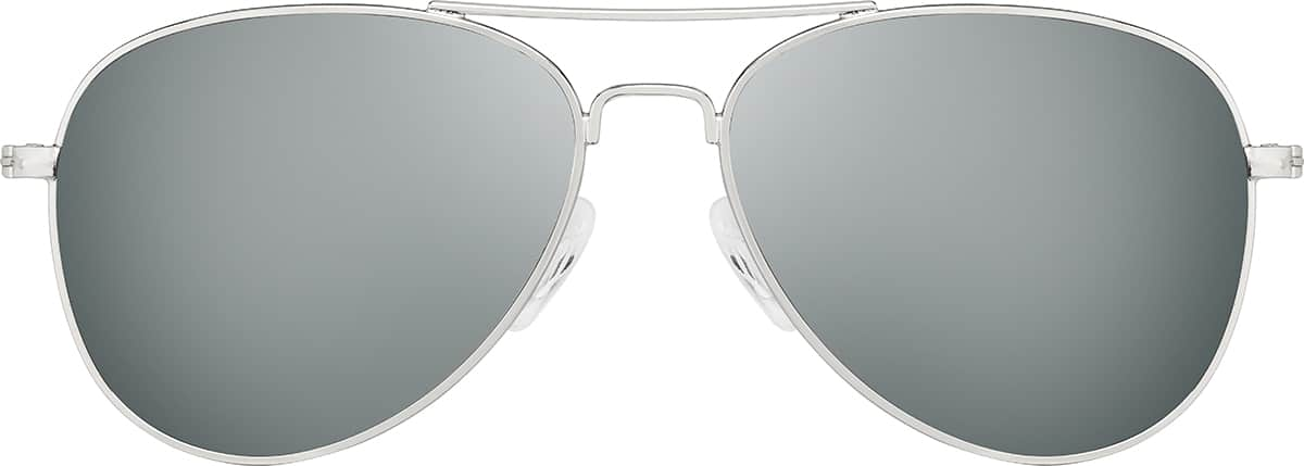 Front view of Kids' Aviator Sunglasses T04861112 in Silver