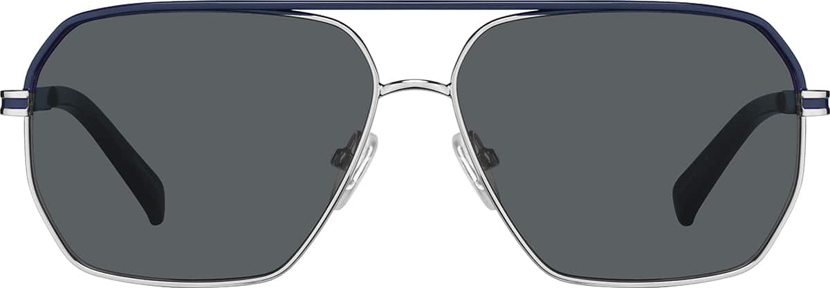 Front view of Aviator Sunglasses T04871112 in Silver