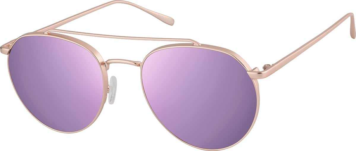 Angle view of Aviator Sunglasses T04881919 in Rose Gold