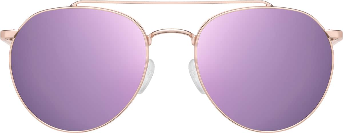 Front view of Aviator Sunglasses T04881919 in Rose Gold