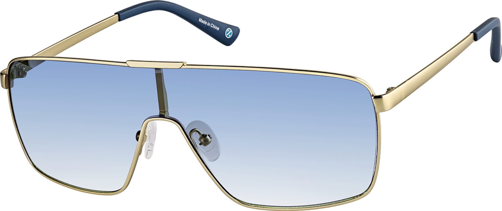 Zenni Men's Oval Sunglasses Gold Stainless Steel Full Rim Frame