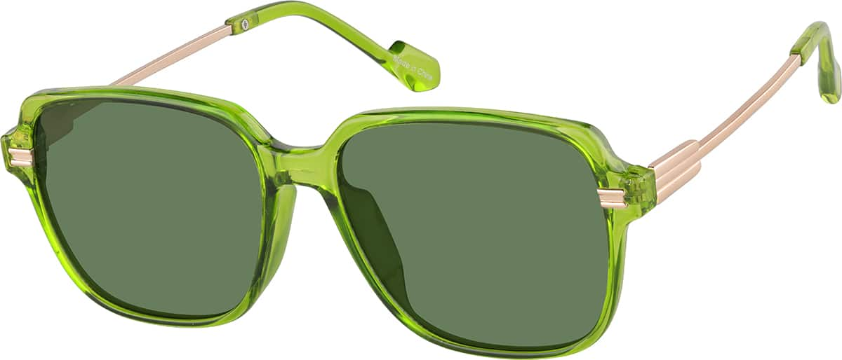 Angle view of Square Sunglasses T05542412 in Green