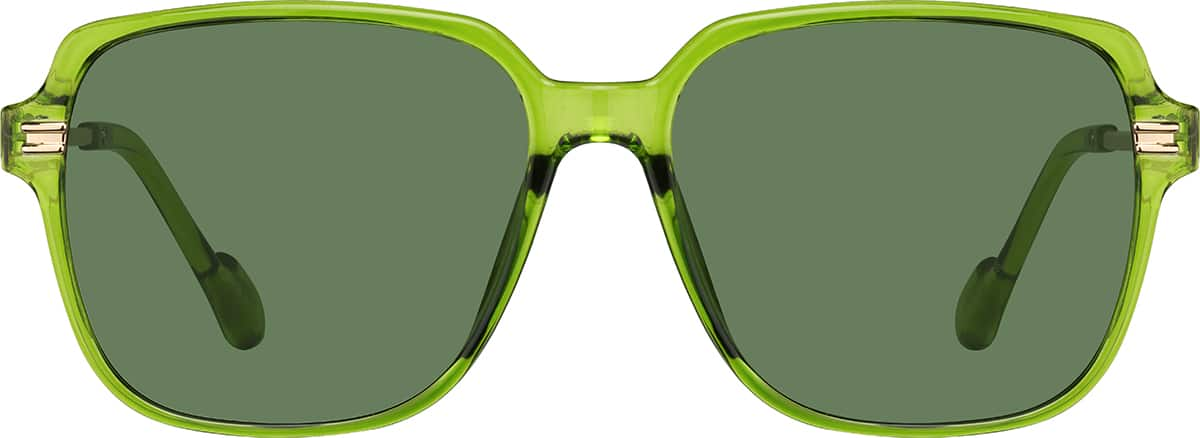 Front view of Square Sunglasses T05542412 in Green