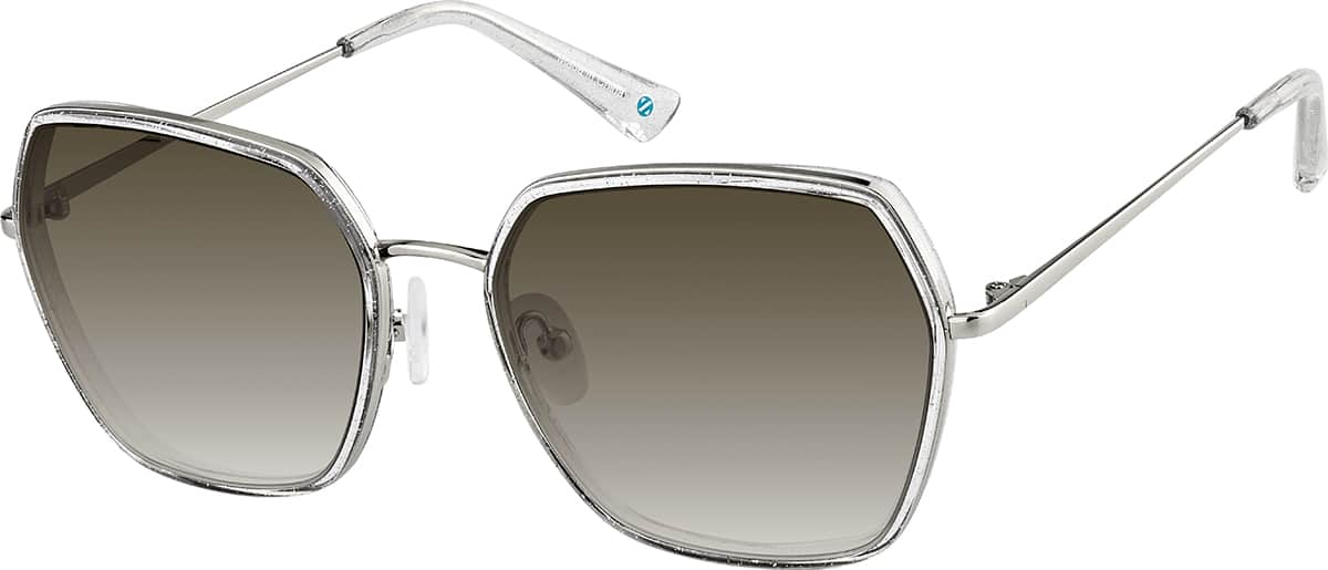 Angle view of Geometric Sunglasses T05551215 in Gray