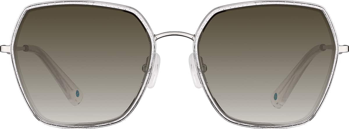 Front view of Geometric Sunglasses T05551215 in Gray